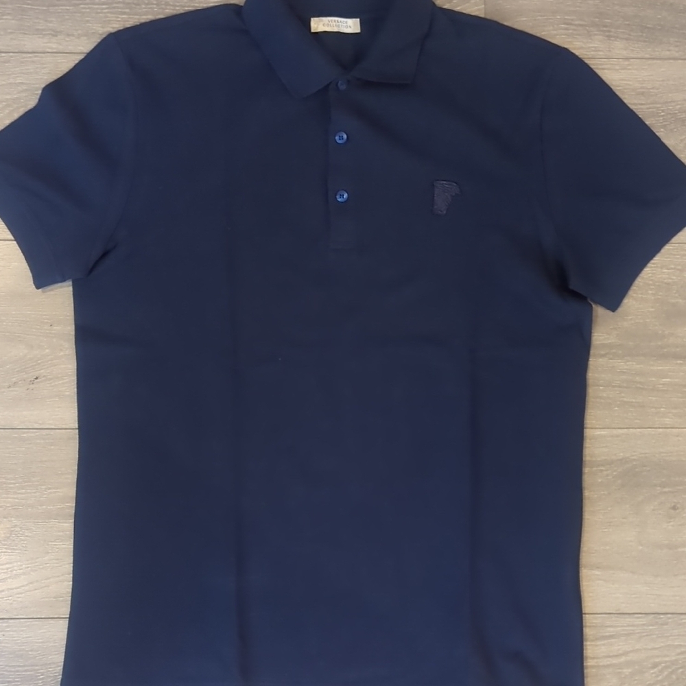 Versace Blue Polo Shirt Timeless Elegance